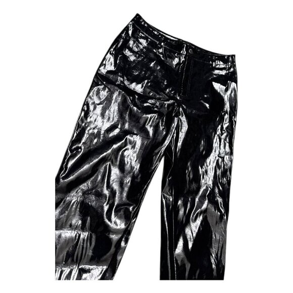 PRETTYLITTLETHING Faux Leather Shiny Causal Straight Pants Womens 31x30 - Picture 5 of 6